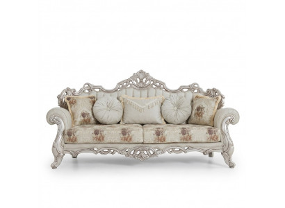 Luxe driezitsbank gestoffeerde meubels fluweel barok rococo 3-zits bank.
