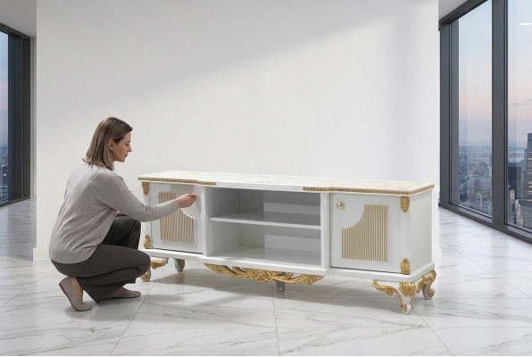 Klassieke dressoir tv-standaard commode houten lowboard dressoirs barok.