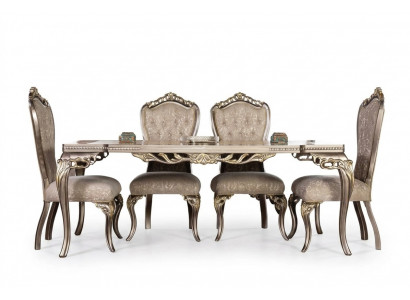 Bruine Chesterfield luxe stoelen designer eettafel exclusieve eetkamermeubels