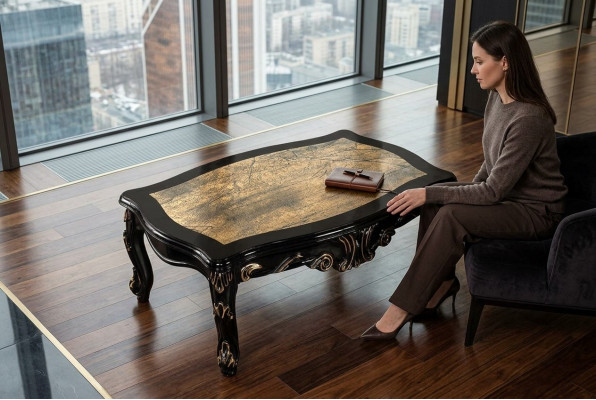Sierlijke salontafel van hout Klassieke salontafels Meubelen 120x80 Tafels