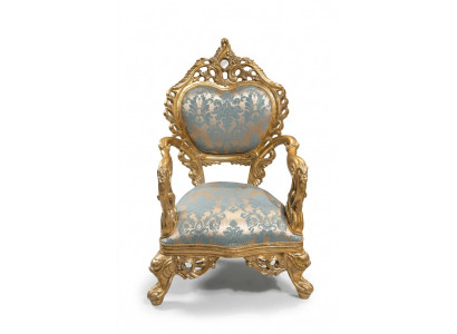 Barok fauteuil eenzitter bank Franse stoel met gesneden poten.
