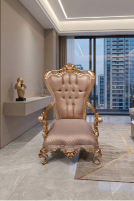Beige Chesterfield fauteuil in antieke stijl fauteuils fauteuil barok rococo meubels