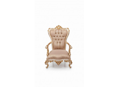 Beige Chesterfield fauteuil in antieke stijl fauteuils fauteuil barok rococo meubels