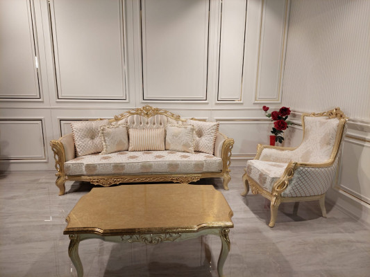 Klassieke troonstoel fauteuil meubels barok leunstoel Chesterfield fluweel