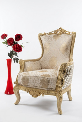 Klassieke troonstoel fauteuil meubels barok leunstoel Chesterfield fluweel