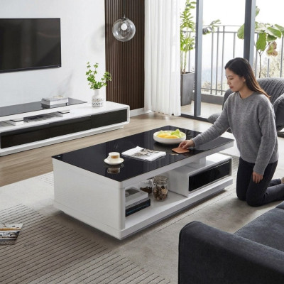 Luxe salontafel bijzettafel glazen tafel Moderne meubels design