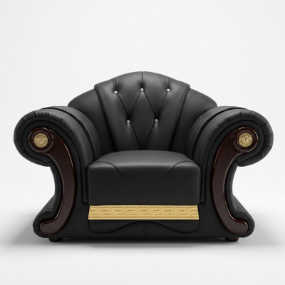 Luxe fauteuil Chesterfield, eenzitter bank meubels inrichting bankstel 1-zits