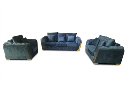 Sofaset Chesterfield Bankstel Set 3+2+1 Meubels Stoffen Bankstellen 3-delig.