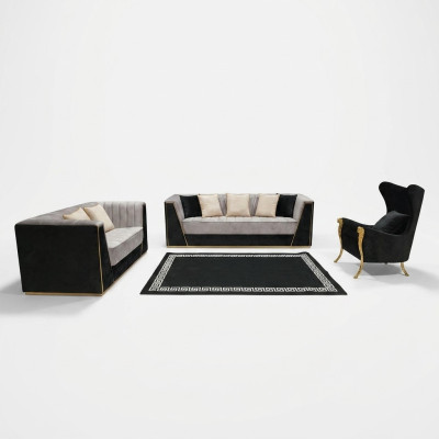 Woonkamer 3-delige bankstel 3+2+1 zits met zachte stoffen bekleding Relax