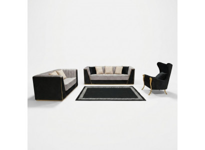 Woonkamer 3-delige bankstel 3+2+1 zits met zachte stoffen bekleding Relax
