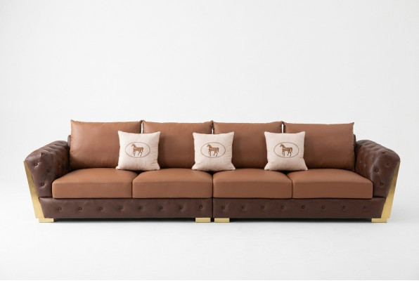 Moderne vijfzits luxe woonkamerbank Chesterfield designbank