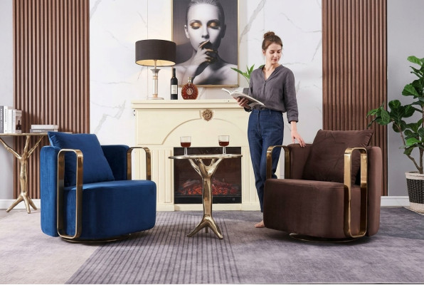 Ronde fauteuil bank roestvrijstalen wachtkamer design meubels