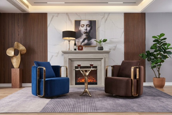Ronde fauteuil bank roestvrijstalen wachtkamer design meubels