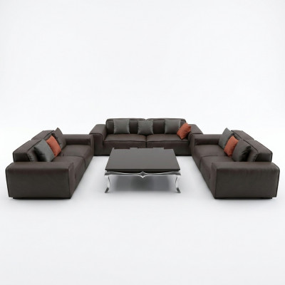 Zwarte premium bankstel 3+3+3 zits luxe woonkamer meubels bank.