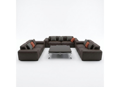 Zwarte premium bankstel 3+3+3 zits luxe woonkamer meubels bank.