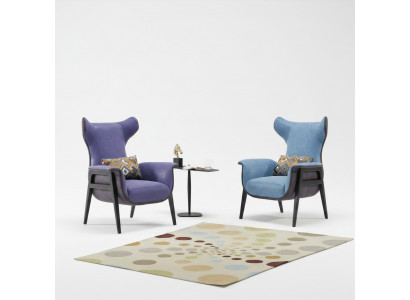 Luxe eenzitter fauteuil blauw woonkamer gestoffeerde stoel meubels modern design