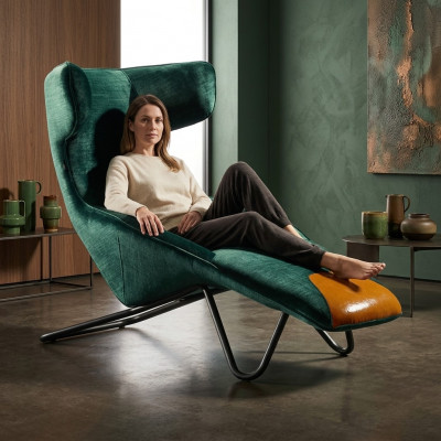 Luxe groene fauteuil 1-zits woonkamer gestoffeerde zitmeubels fauteuil met bekleding