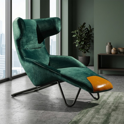 Luxe groene fauteuil 1-zits woonkamer gestoffeerde zitmeubels fauteuil met bekleding