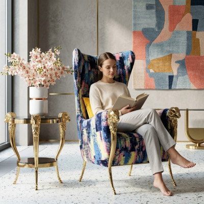 Eenzitter fauteuil oorfauteuil bank meubels tv-design meubels inrichting