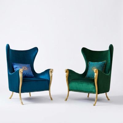 Luxe fauteuil bankstoel eenzitter meubilair hotel ontvangst inrichting kantoor