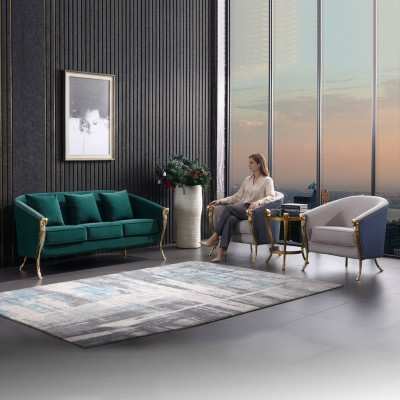 Luxe bankstel 3+1+1 zits Groene zitmeubelen Woonkamermeubilair Modern