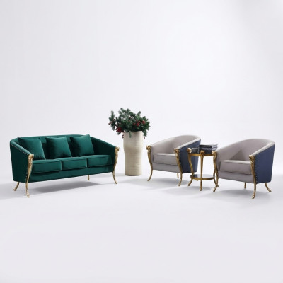 Luxe bankstel 3+1+1 zits Groene zitmeubelen Woonkamermeubilair Modern