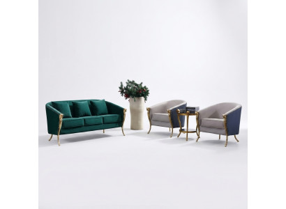 Luxe bankstel 3+1+1 zits Groene zitmeubelen Woonkamermeubilair Modern