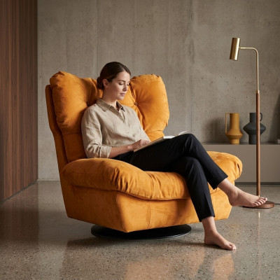 TV-fauteuil Draaibare fauteuil Eenzitter Relaxbank Meubel Textiel Stof