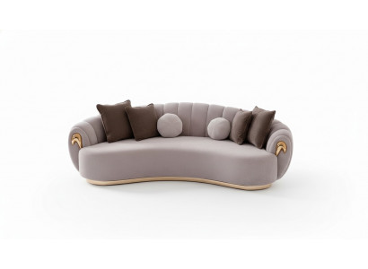 Luxe bank Grote bank Ronde bank xxl banken Zitmeubelen Stof 263cm Grijs.