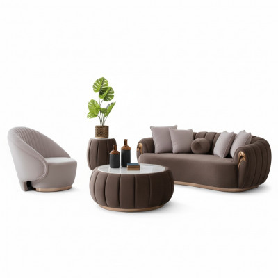 Ronde salontafel met gevoerde tafelblad Salontafels Tafels Meubels