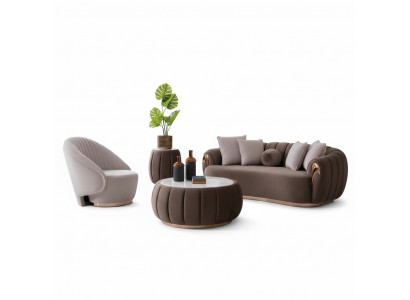 Ronde salontafel met gevoerde tafelblad Salontafels Tafels Meubels