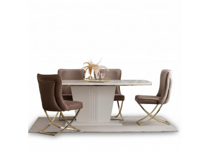 Eettafel set groep eetkamertafel + 4 stoelenset designer meubels