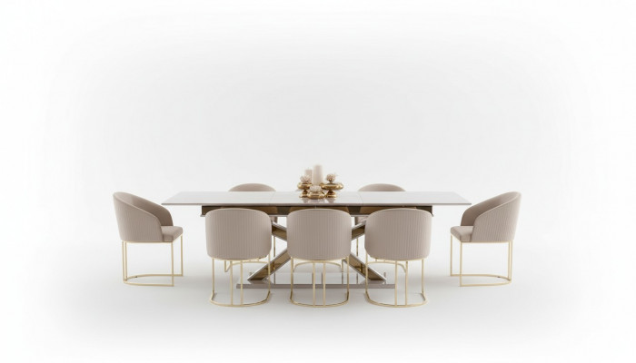 Eetkamer Set Eetgroep Roestvrij Stalen Stoelen 10x Stoel Eettafel Tafel 11-delig