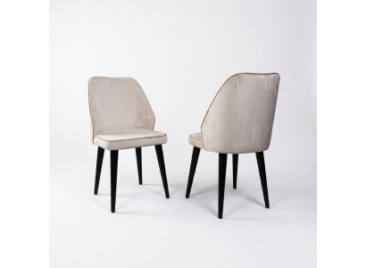 Witte gestoffeerde stoel Luxe eetkamer fauteuil met houten poten Ontworpen meubel