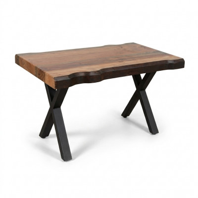 Houten salontafel op zwarte poten voor in uw woonkamer Origineel designmodel