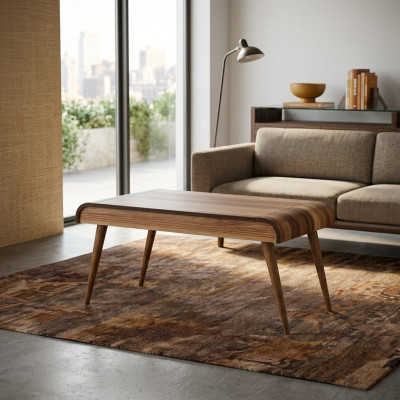Houten salontafel op houten poten voor uw woonkamer Origineel ontwerpmodel Nieuw