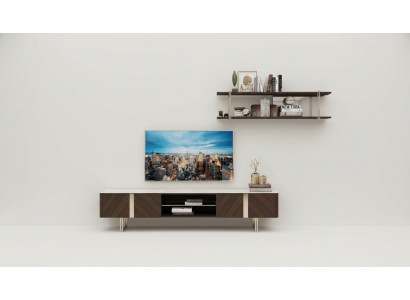 Moderne woonkamer wandkast planken woonkamer meubel televisiestandaard bruin