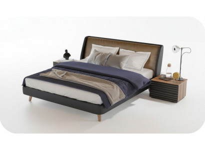 Slaapkamer set Bed 2x Nachtkastje Compleet meubilair Bedden Walnoot Natuur