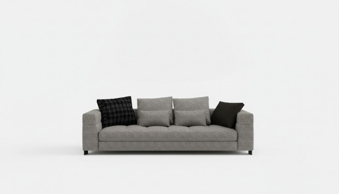 Grijze bank Driezits woonkamer Zitmeubels Houten frame Bank collectie