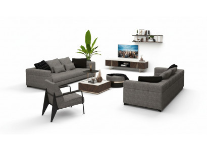 Grijze fauteuil roestvrijstalen poten Moderne woonkamer meubels Fauteuil Bank