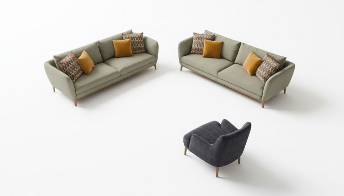 Groene bank Moderne bankstel Woonkamer Driezits Fauteuil Tweezits 3+2+1