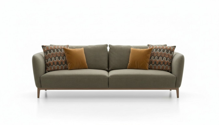 Olijfgroene driezits Moderne woonkamerbank Zitmeubel Bank Sofa
