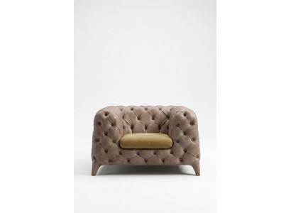 Chesterfield Taupe Fauteuil Chesterfield fauteuil Gestoffeerde fauteuil Woonkamer