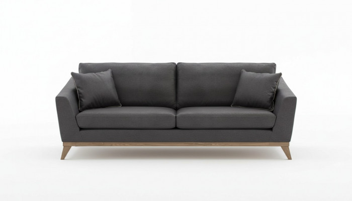 Grijze kunstleren driezits woonkamersofa Moderne bankstijl meubels
