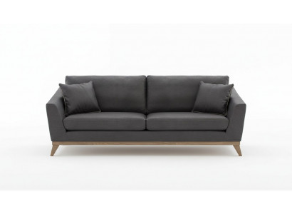 Grijze kunstleren driezits woonkamersofa Moderne bankstijl meubels