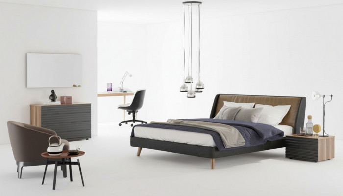 Slaapkamerset Bedframe Nachtkastjes Commode Spiegel Houten meubels