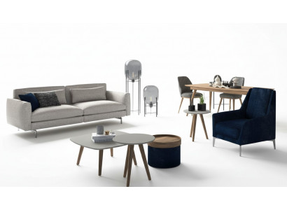 Grijze-zwarte woonkamermeubels Driepersoons fauteuil Nieuwe luxe set Modern