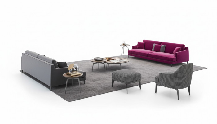 Grote Grijze Woonkamer Bankstel Luxe 3+2+1 Zits Voetenbank 4dlg Nieuw