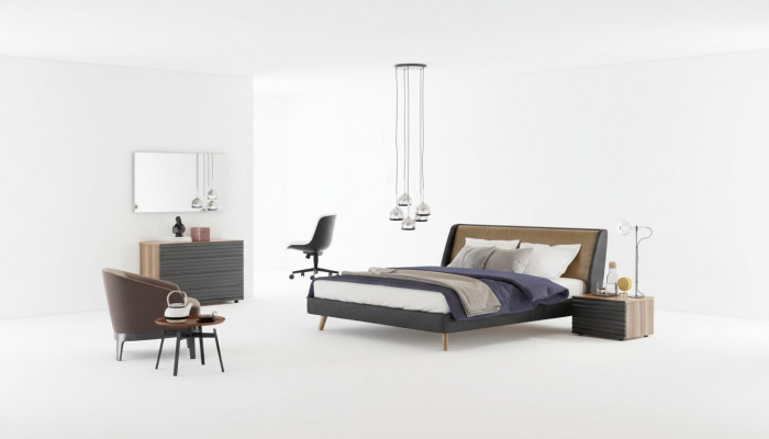 Kaptafel Natural Walnut - Mat spiegel Slaapkamer Modern