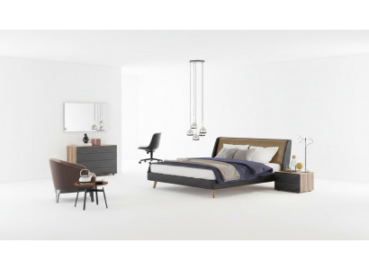 Kaptafel Natural Walnut - Mat spiegel Slaapkamer Modern